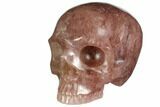 Realistic, Carved Strawberry Quartz Crystal Skull #150987-2